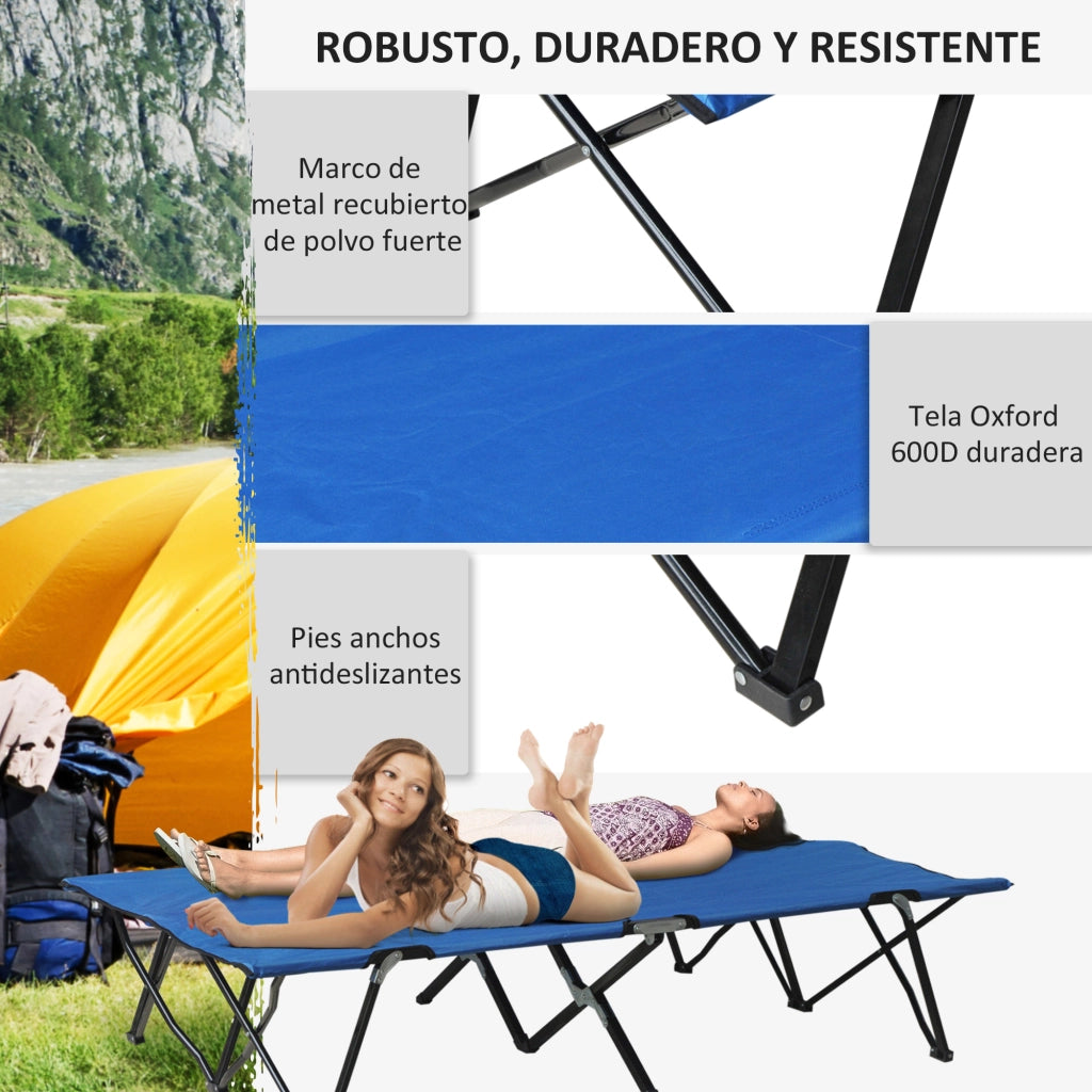 Letto Pieghevole da Campeggio ¨C zephmum ¨C Blu 193x125x40 cm