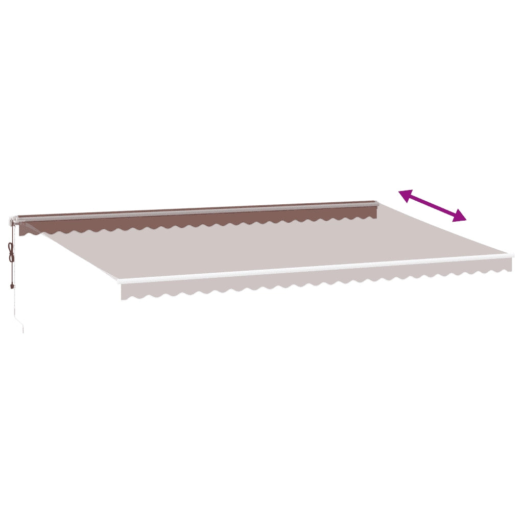 Tenda da Sole Retrattile Automatica con LED Marrone 600x350 cm 3215402