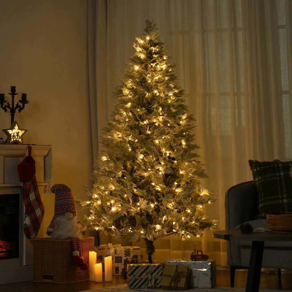 Albero di Natale Artificiale 180 cm con Luci LED ¨C zephmum ¨C 300 Luci Bianche Calde 577 Rami Apertura Automatica Base Pieghevole
