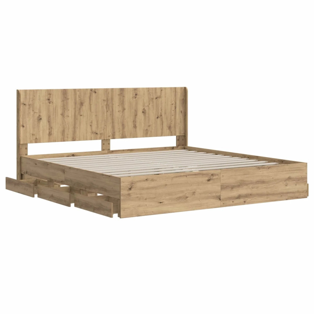 Struttura del letto con stoccaggio e testata Artisan Oak 3445835