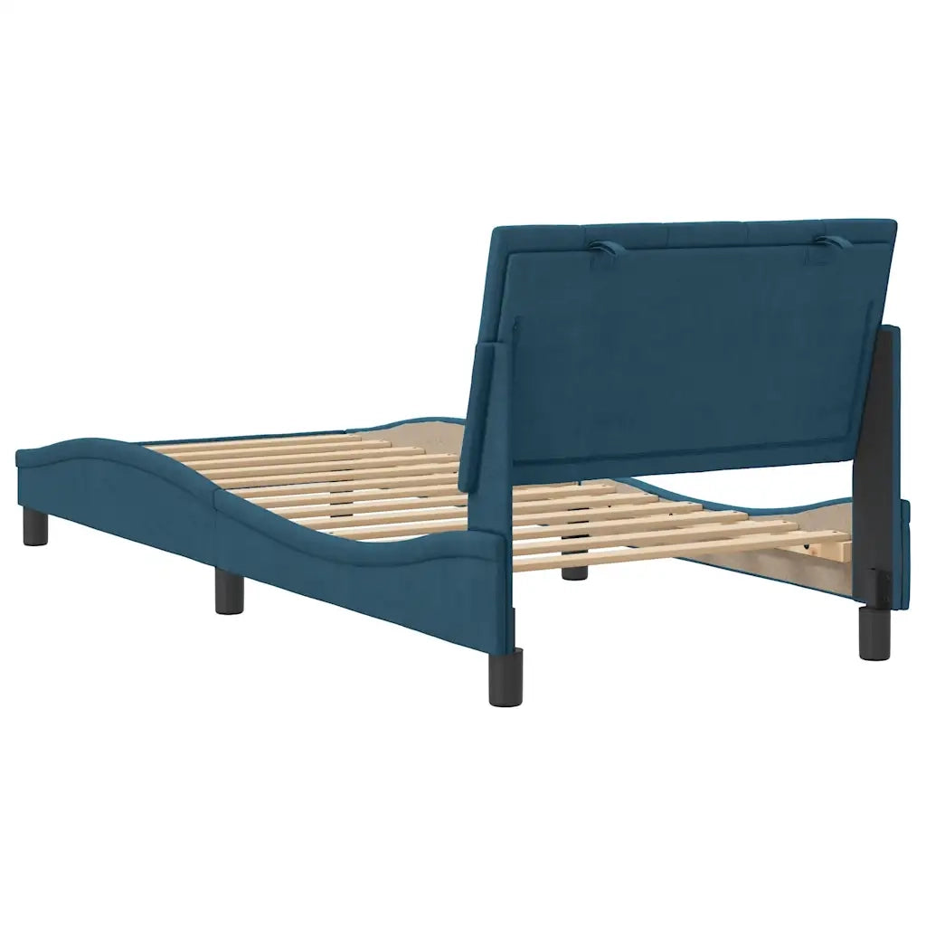 Giroletto senza Materasso-Struttura Letto Hanko Blu 90x200 cm in Velluto