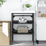 Struttura per Lavabo da Bagno Nera 59x38x83 cm in Ferro 338488