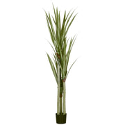 Pianta Artificiale di Yucca Alta 190 cm con 39 Foglie in Vaso Contenitore di PEVA e Cemento Nero