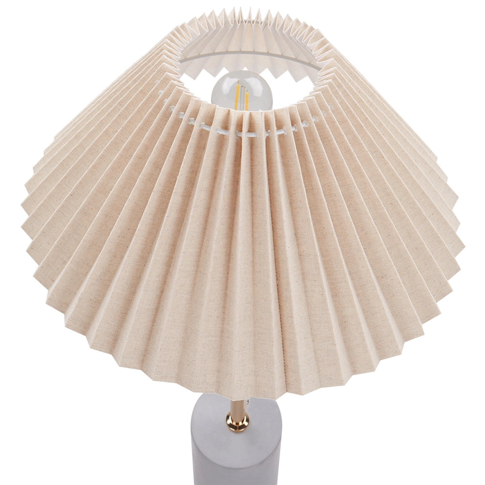 Lampada da comodino con paralume in lino beige Base in metallo e cemento 68 cm Stile moderno Soggiorno Camera da letto