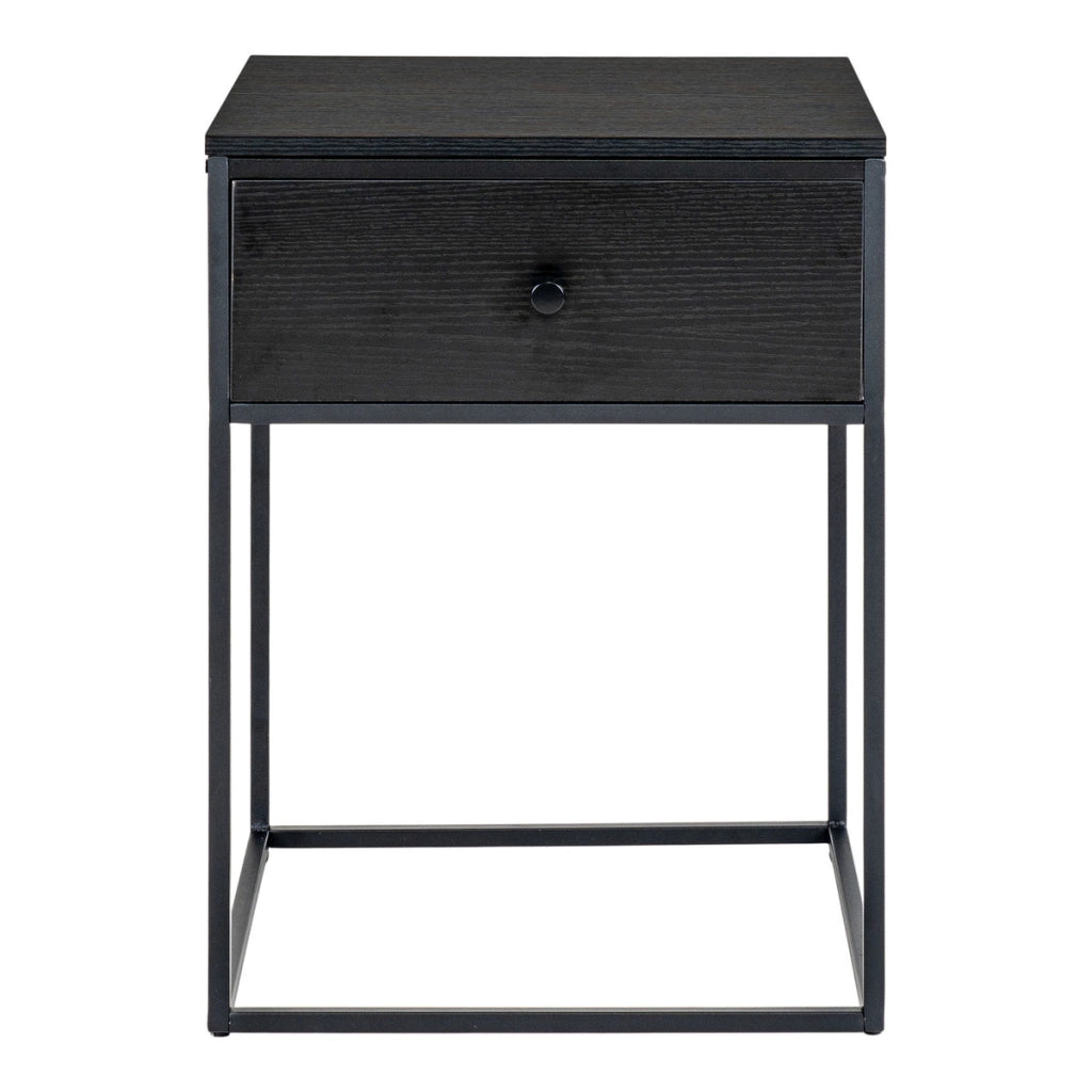 Comodino Vita, Nero, MDF, 40x40x55 cm