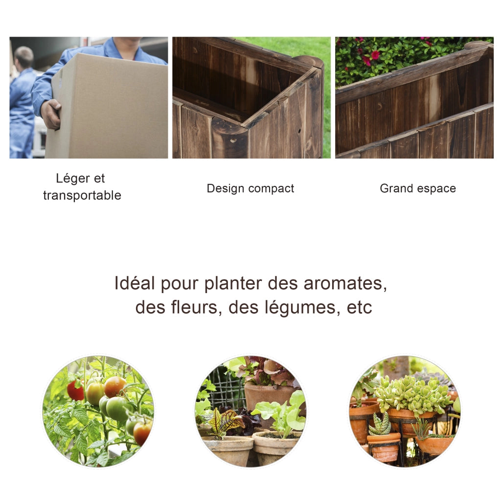Jardiniere Fioriera Legno per Giardino Esterno ¨C zephmum ¨C 70x35x30 cm