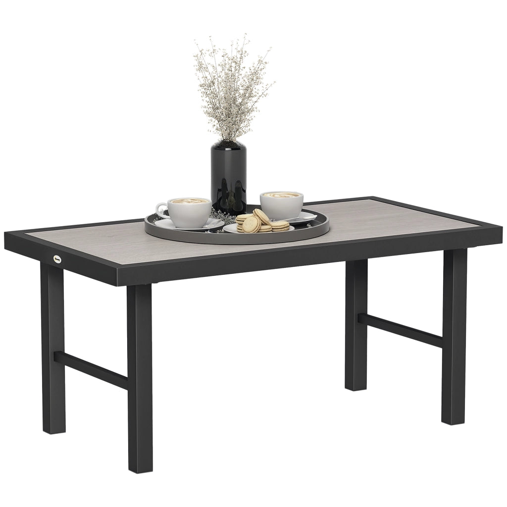 Tavolino da giardino rettangolare ¨C zephmum ¨C nero, metallo, 100x52x46 cm