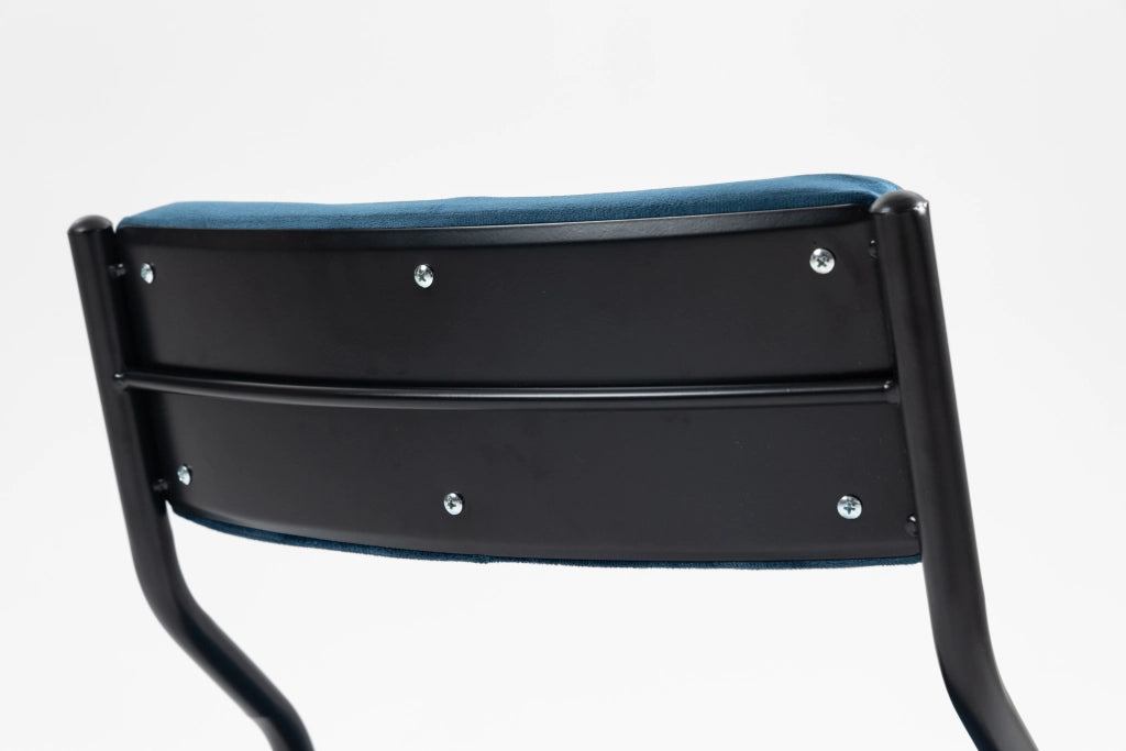 Sedia da Pranzo Pieghevole Set da 2 con Seduta Imbottita e Schienale Ergonomico, in Acciaio, Blu