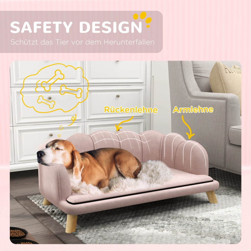 Divano per cani ¨C zephmum ¨C rosa, legno, imbottito