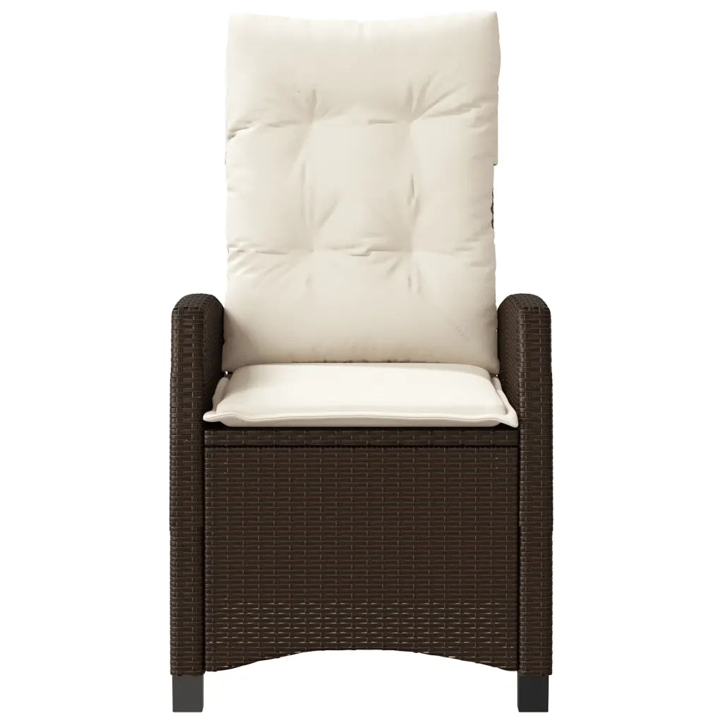 Set Bistr¨° 3 pz | Set Salotto da Giardino con Cuscini Marrone in Polyrattan