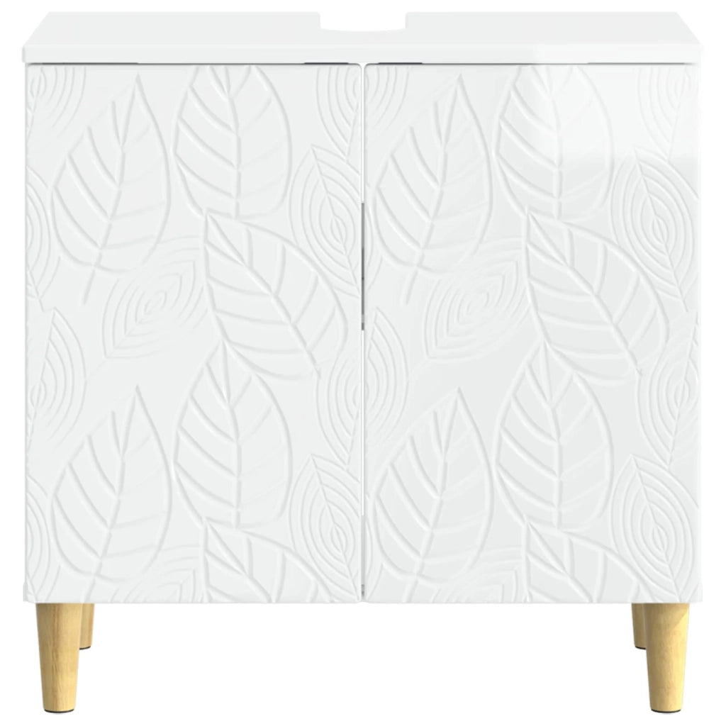 Armadio per Lavabo da Bagno DELFT Bianco Lucido 897009