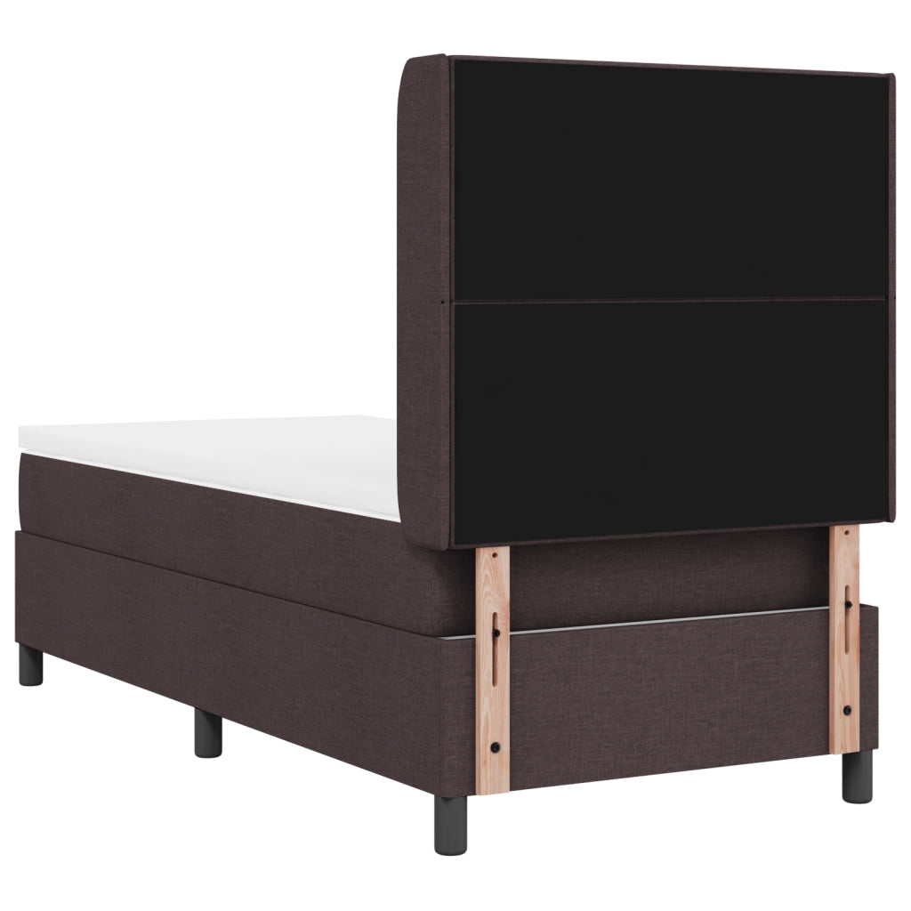 Letto a box spring con materasso  Marrone Scuro 90x190 cm in tessuto