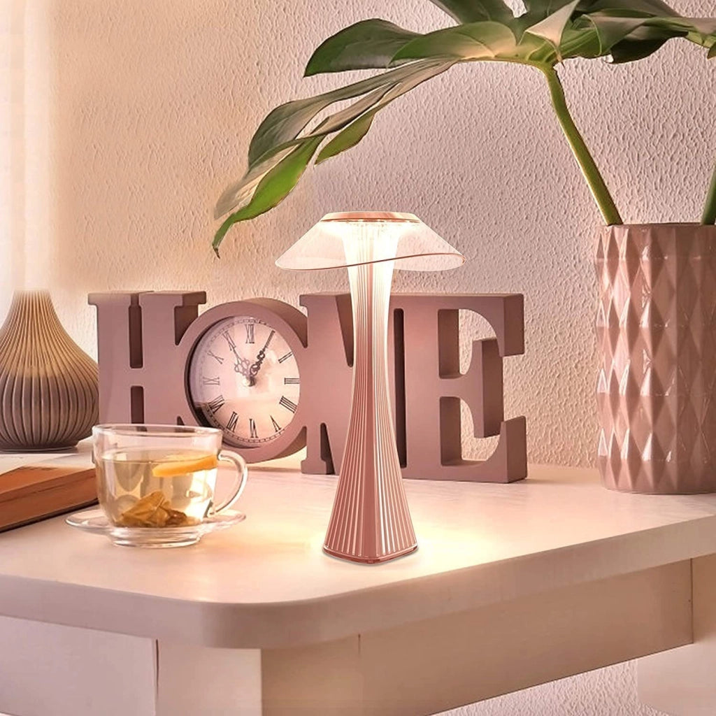 ZMH Lampada da tavolo LED Dimmabile Moderna USB 3 Livelli di Luminosità Rosa Oro da Comodino