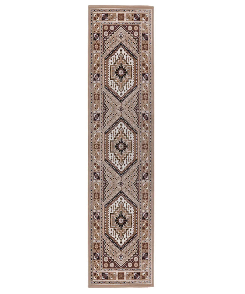 Tappeto passatoia ROYAL SHIRAZ 2065 BEIGE cm.100x400 motivo moderno geometrico arredo casa corsia arredo casa