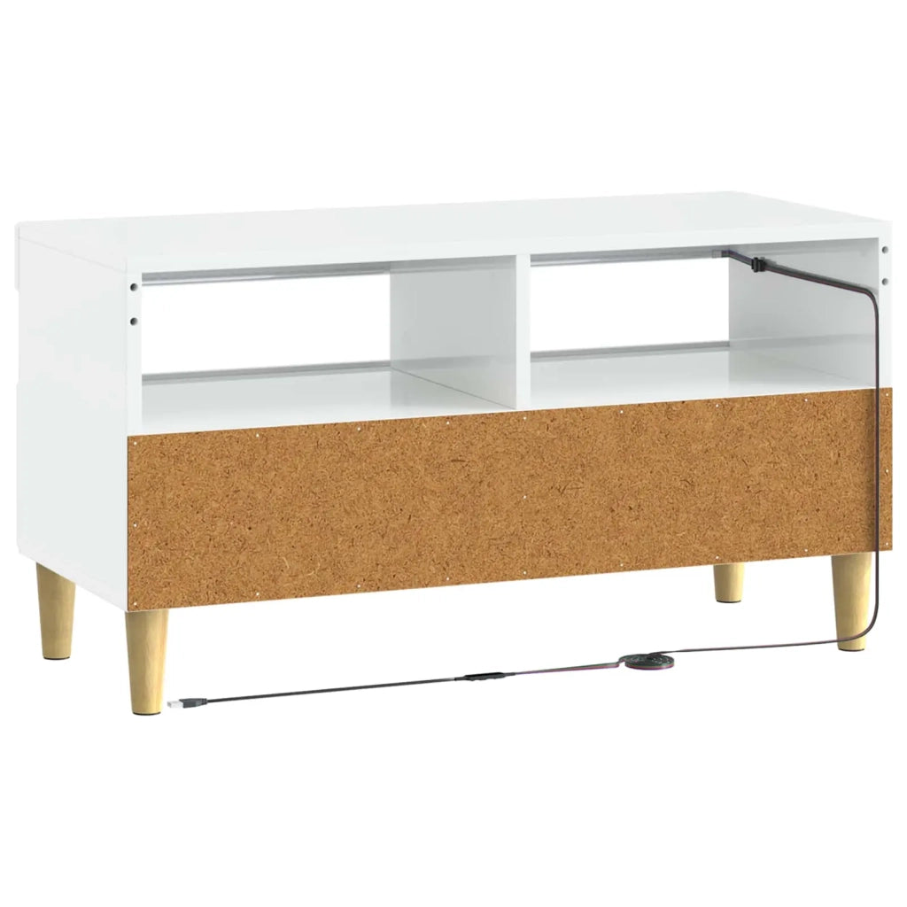 Mobile TV LED Bianco Lucido Legno ingegnerizzato 897219