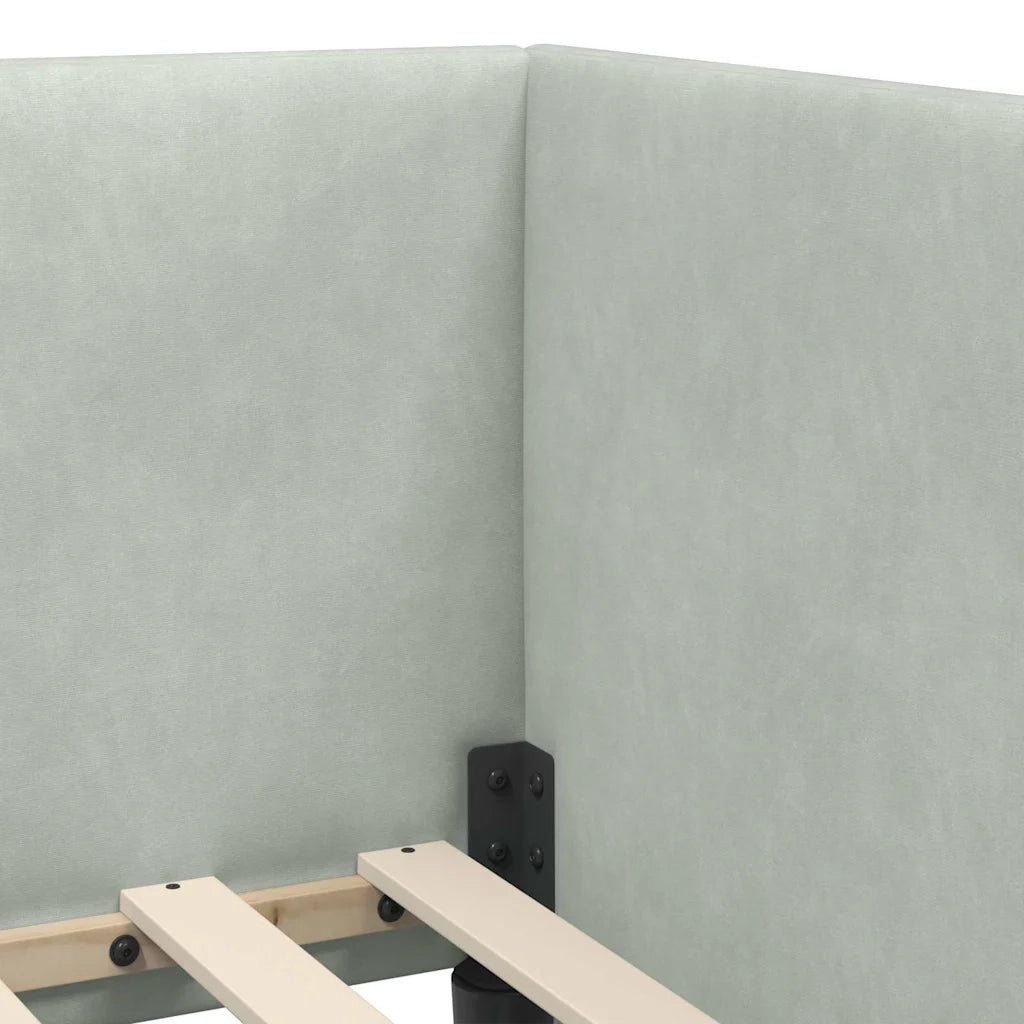 Struttura Letto Angolare con Materasso 2 pcs Grigio chiaro 3394204