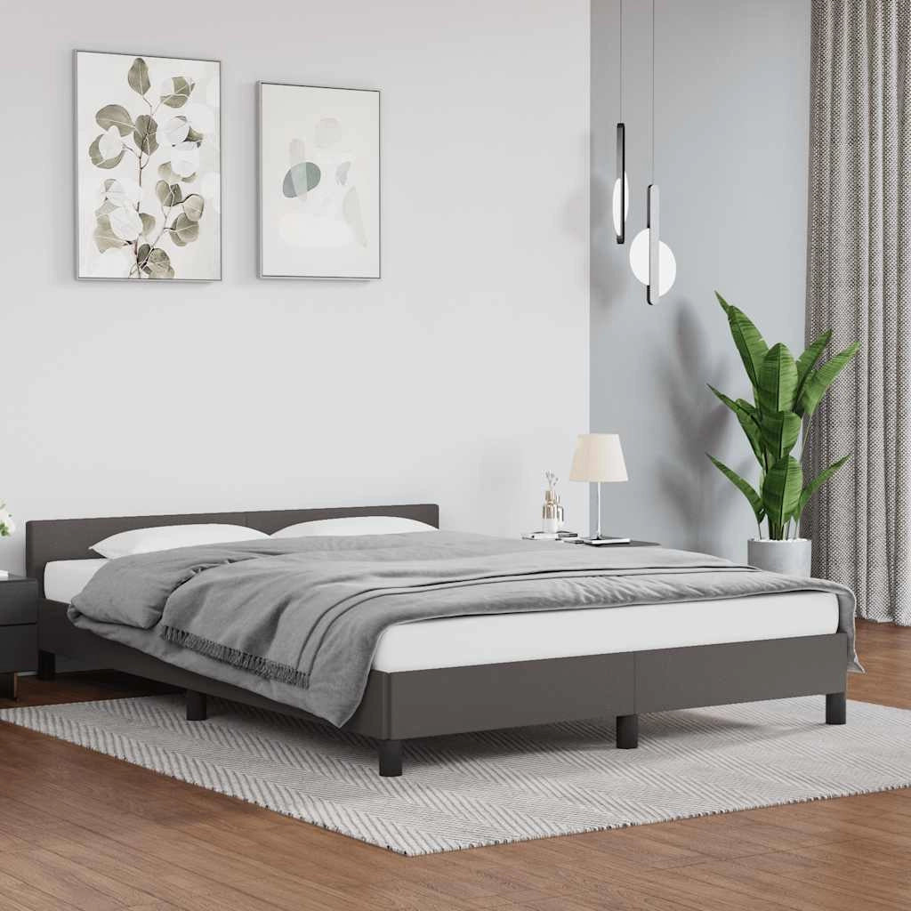 Giroletto con Testiera Grigio 140x200 cm in Similpellecod mxl 119504