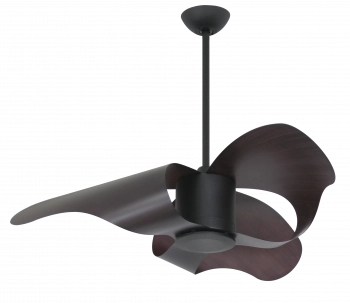 Vam Ventilatore da soffitto a risparmio energetico RAFFAELLO 112 cm nero con pale ABS colore noce telecomando 6 velocitÃ