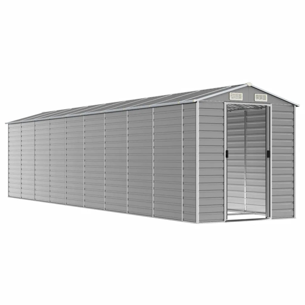 Casetta da giardino grigio chiaro 191x810x198 cm in acciaio zincato 3188250
