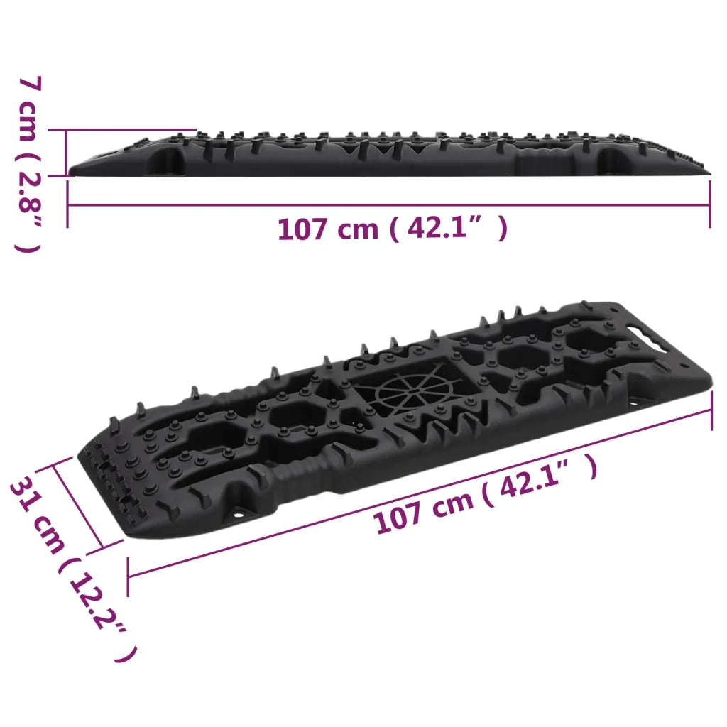 Tavole di Trazione 2 pz Nere 107x31x7 cm Nylon 210771