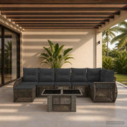 Set Divano da Giardino 8 pz Grigio e Grigio Scuro polyrattan 3436979