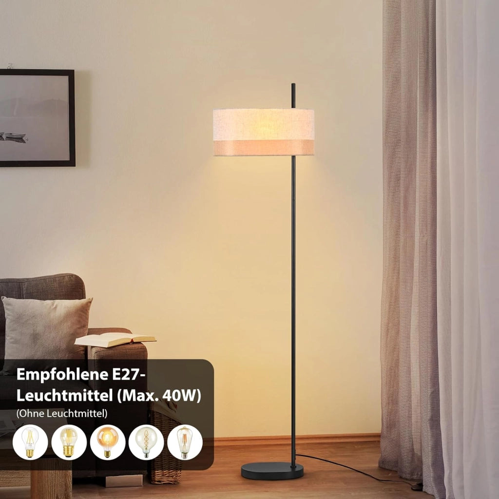 ZMH Lampada da terra vintage 1 luce E27 interruttore pedale per soggiorno