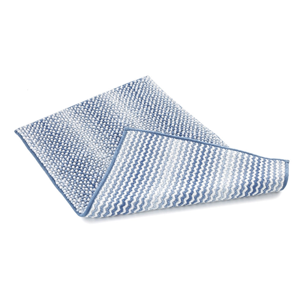Tappeto bagno in ciniglia blu super soft 50x80 cm con retro antiscivolo Marea
