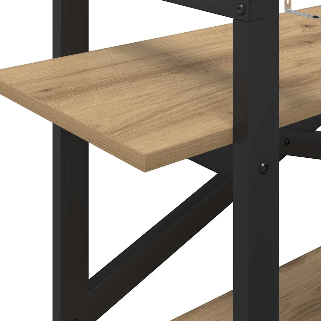 Libreria-Scaffale per Libri-Mobile di Stoccaggio Rovere artigianale 100 x 33,5 x 64 cm