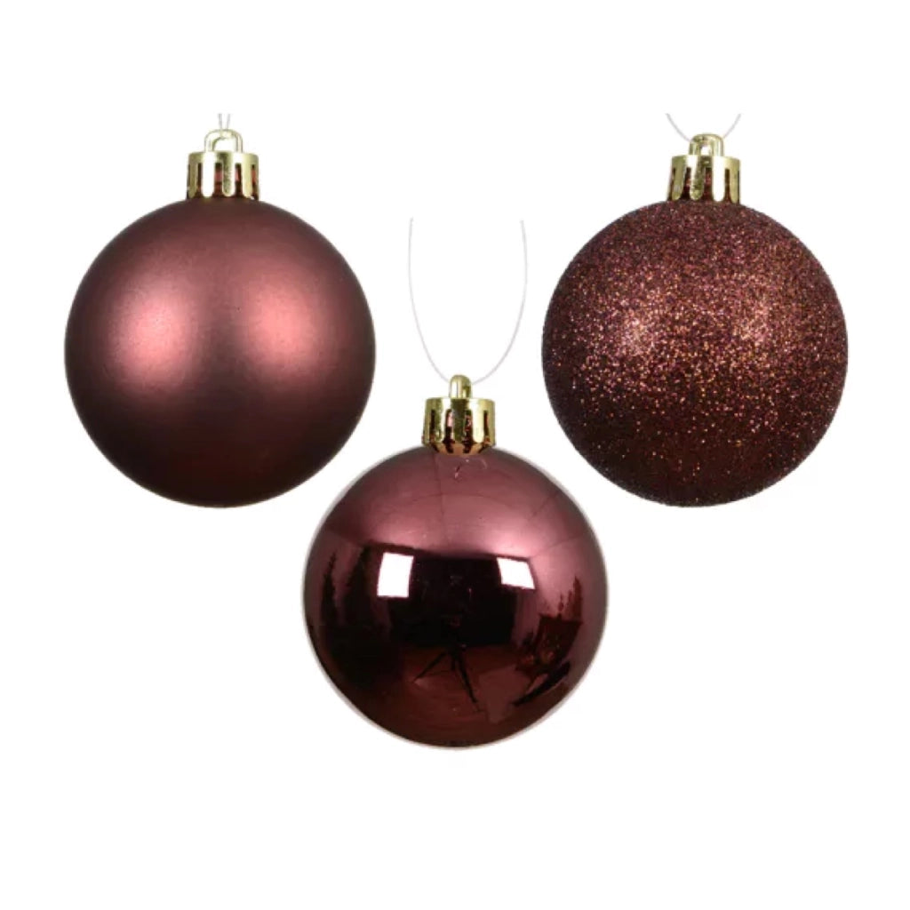 Set 10 Palline Natalizie Ø 6 cm Rosso Vino