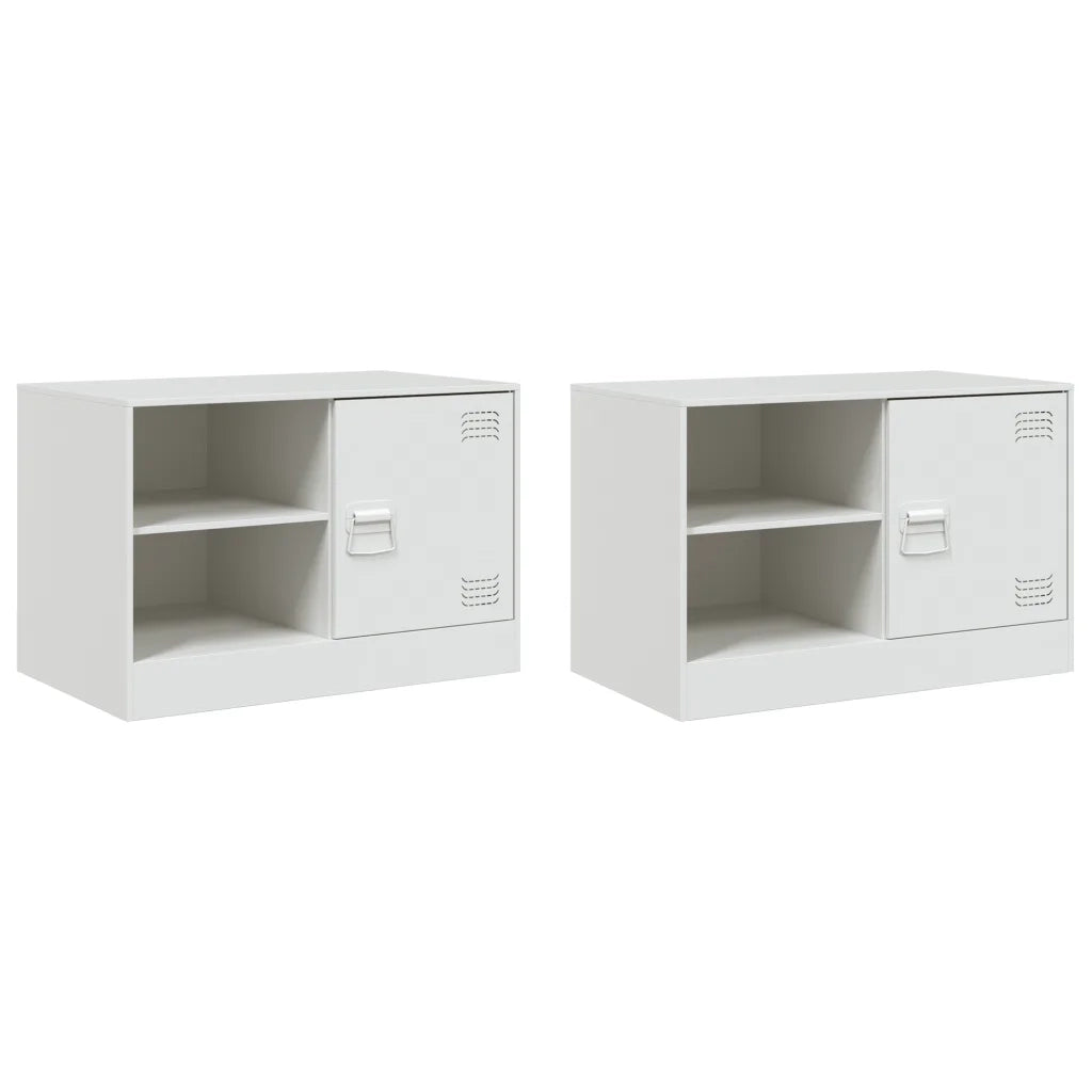 Mobili TV 2 pz Bianchi 67x39x44 cm in Acciaio 841702