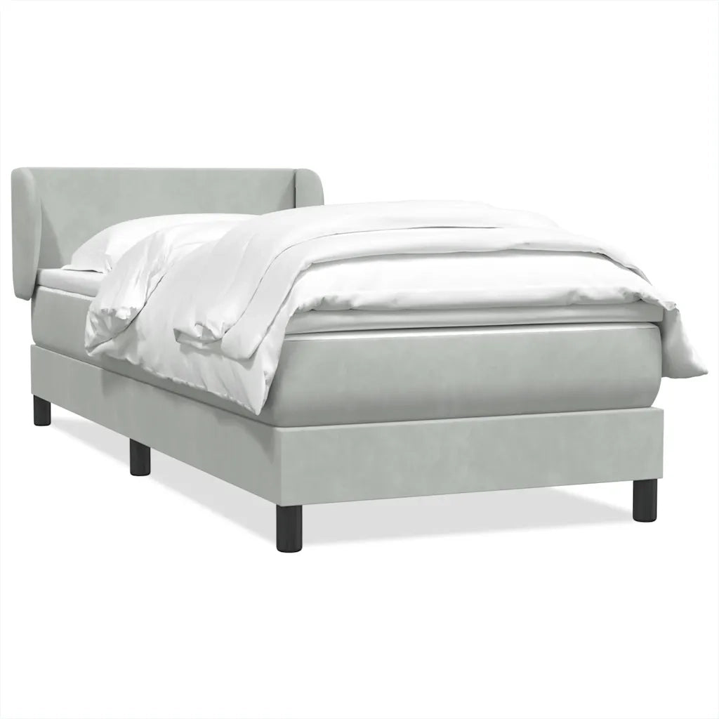 Giroletto a Molle con Materasso-Struttura Letto Grigio Chiaro 80x210 cm Velluto 918454