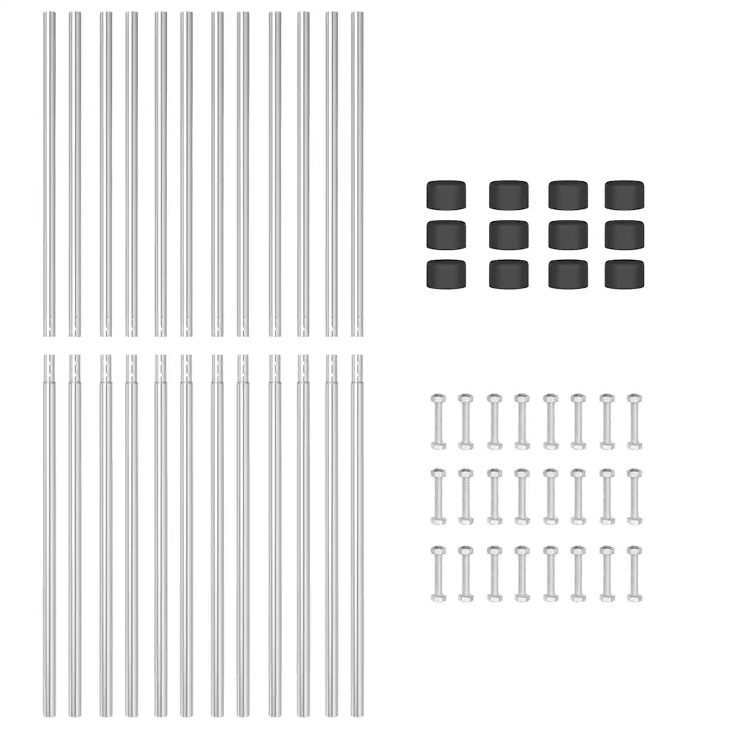vidaXL Pali per Recinzione 12 pcs Argento 180 cm