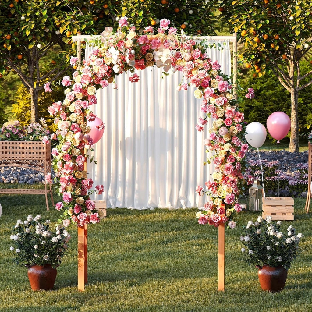Arco da Giardino in Legno, Pergola da Esterno per Piante Rampicanti, Pergolato per Matrimonio e Feste, da Giardino, Patio e Cortile (Modello 5)