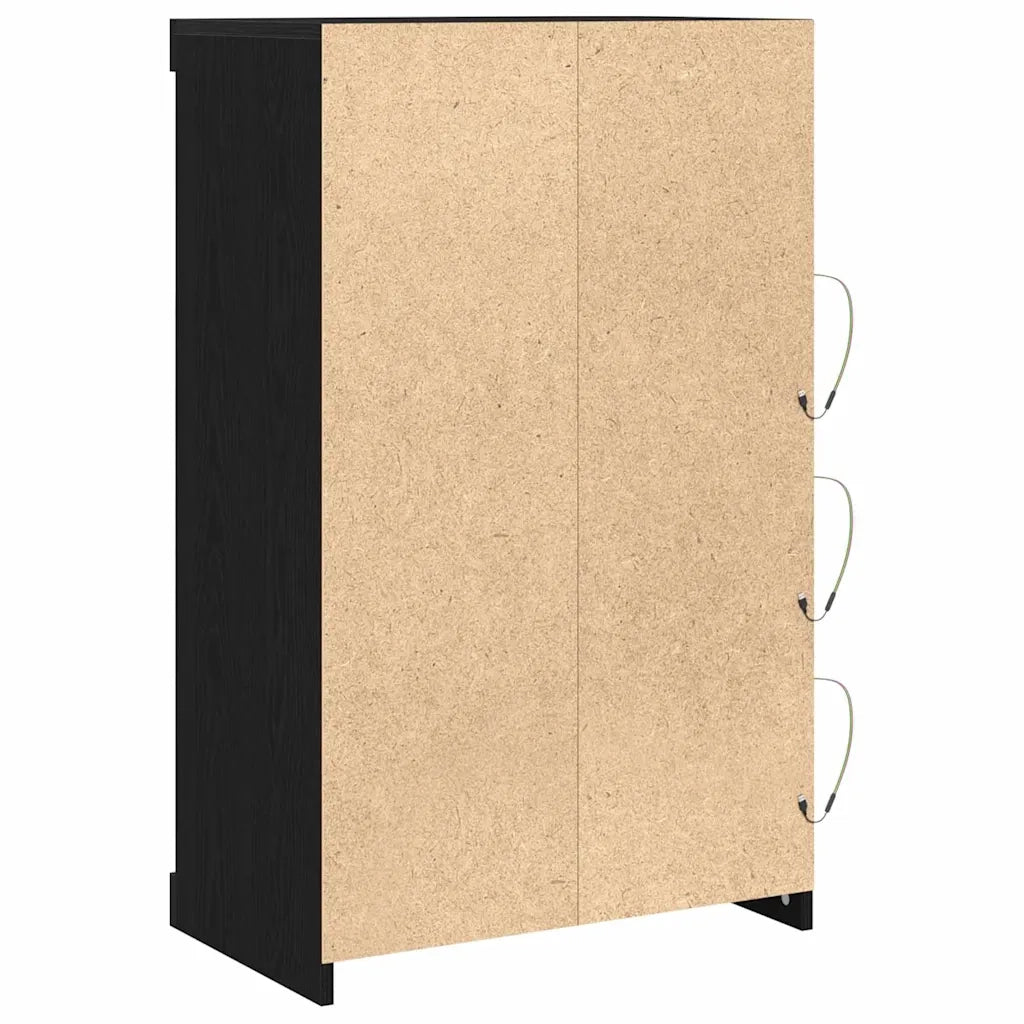 Credenza-Buffet-Armadio da cucina Rovere Nero 60.5 x 37 x 100 cm Legno multistrato