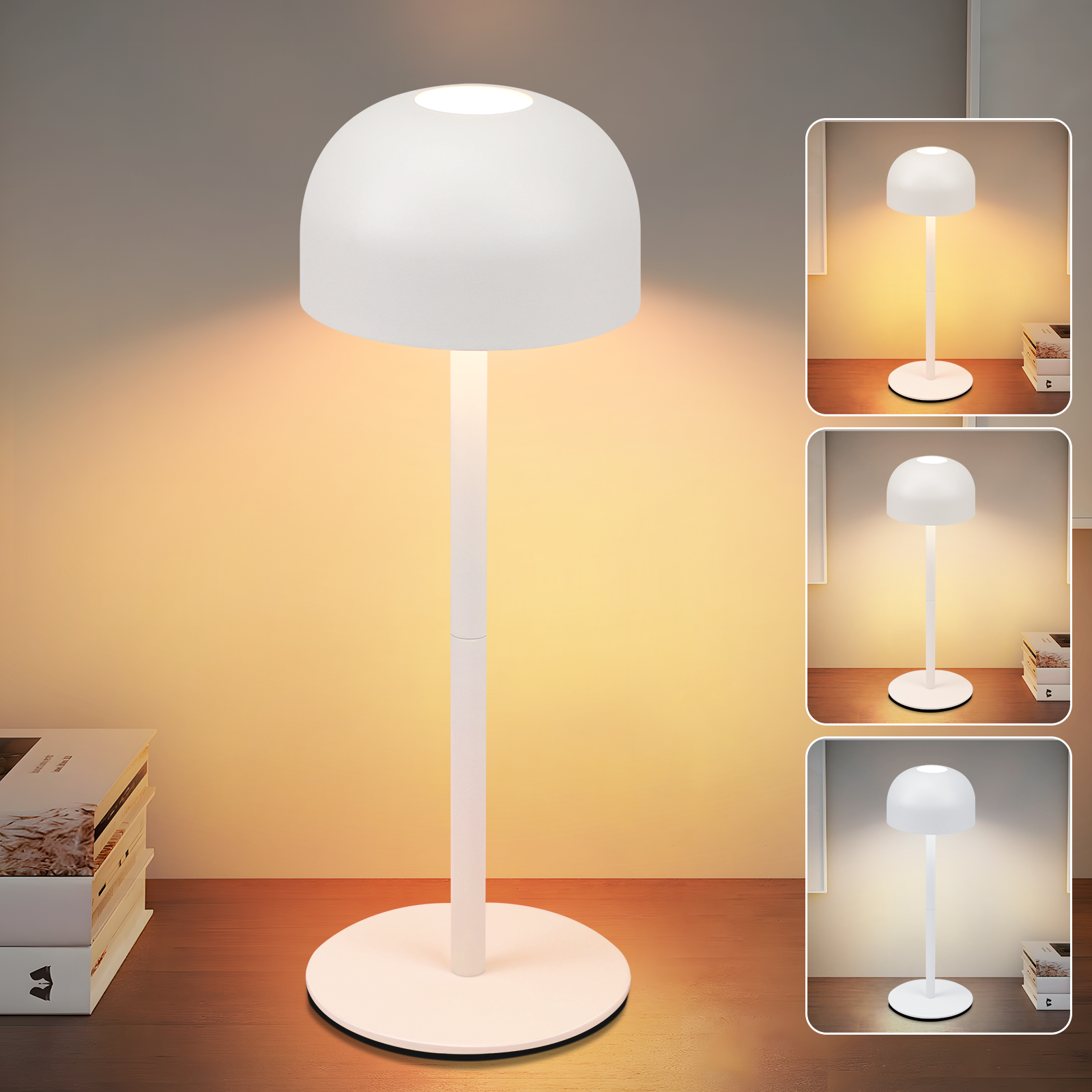 ZMH Lampada da tavolo LED wireless dimmerabile 3 temperature colore per camera letto soggiorno