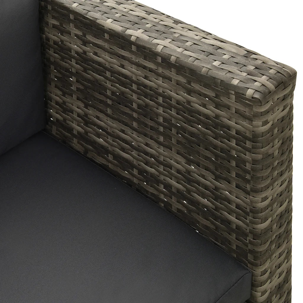 Set Divani da Giardino 4 pz con Cuscini in Polyrattan Grigio cod mxl 37767