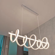 Lampadario moderno pendente bianco stilizzato 60W barra luce doppio LED sospensione tavolo  cucina ristorante 230V - 4000K