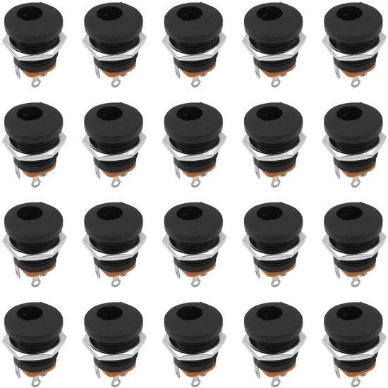 Connettore di alimentazione DC a jack - 20 pezzi - 5,5 x 2,1 mm - adatto per dispositivi MP3, DVD e prodotti di sicurezza