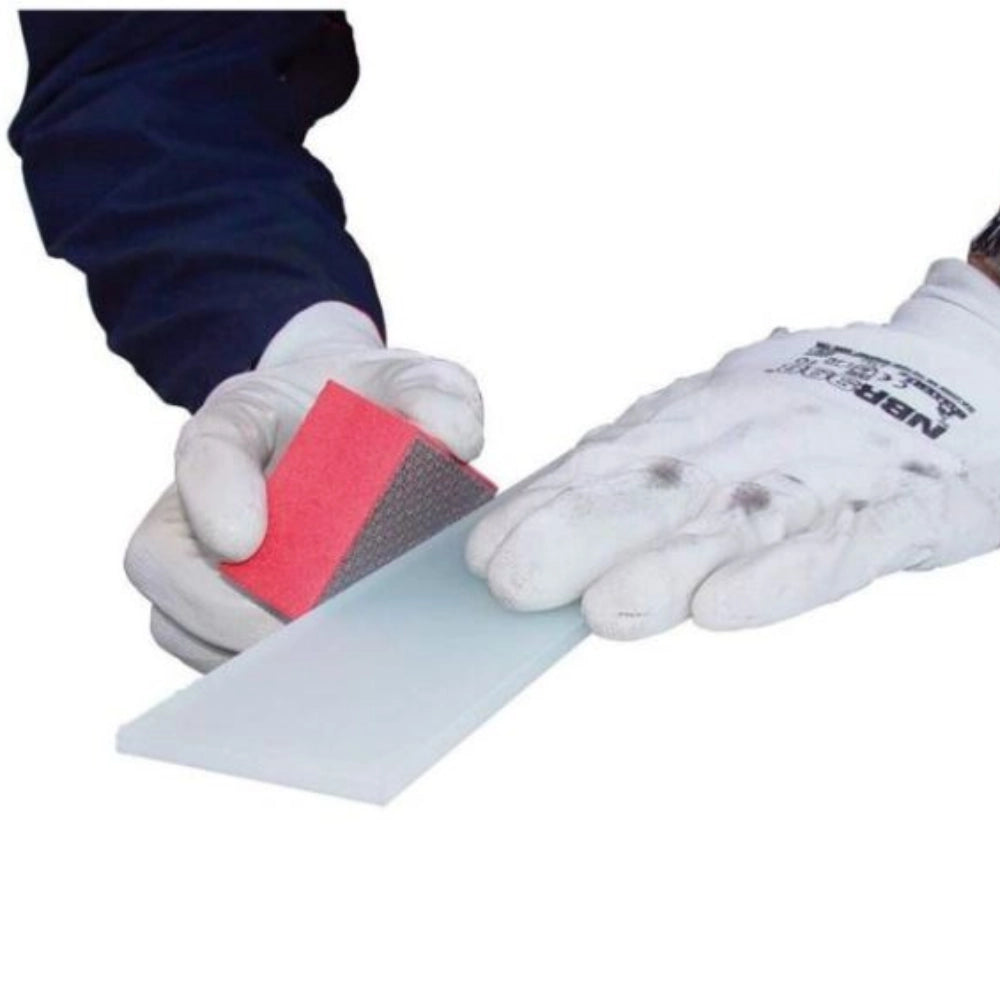 Tampone diamantato abrasivo 55x90 mm smussatura rifinitura bordi spigoli *** colore- rosso, confezione 1