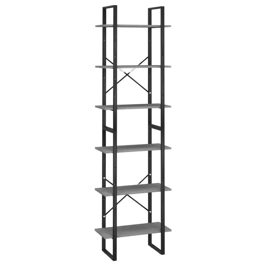 Scaffale Grigio 60x30x210 cm in Legno Massello di Pino CFW7734287