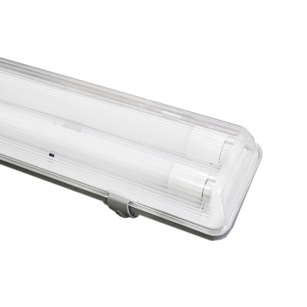 Trade Shop - Plafoniera Doppia Per Tubi Led T8 In Plastica Da 150cm Trasparente Impermeabile -
