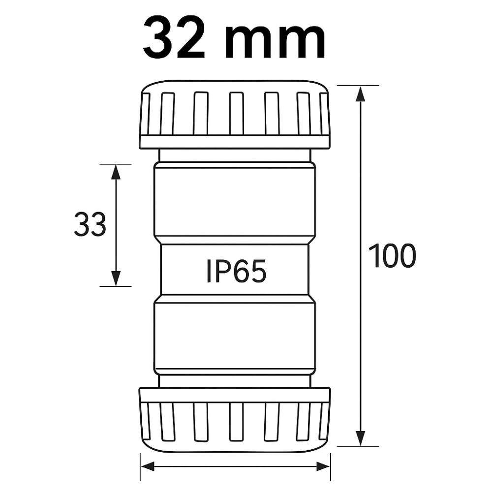 Faeg raccordo tubo rigido manicotto ip65 vari diametri tecnopolimero grigio *** diametro 32 millimetri, confezione 1