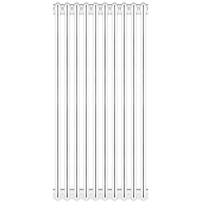 Radiatore tubolare 10 elementi in acciaio 3 colonne scomponibile H86 cm Ercos GENOVA Bianco