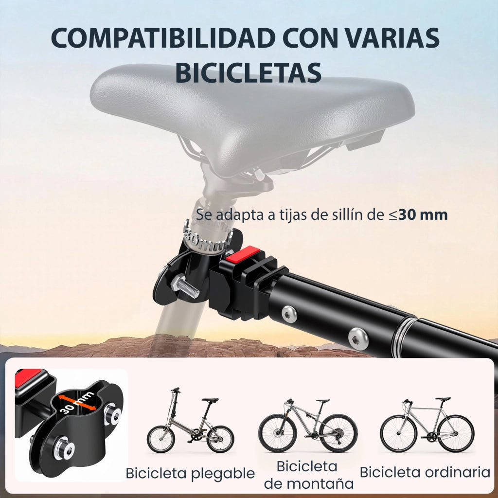 Carrello Bicicletta 40 kg Tela Oxford Riflettori ¨C zephmum ¨C 144x59x80 cm Rosso Nero