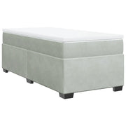 Letto singolo | Letto per adulti | Giroletto a Molle con Materasso Grigio Chiaro 100x200cm Velluto