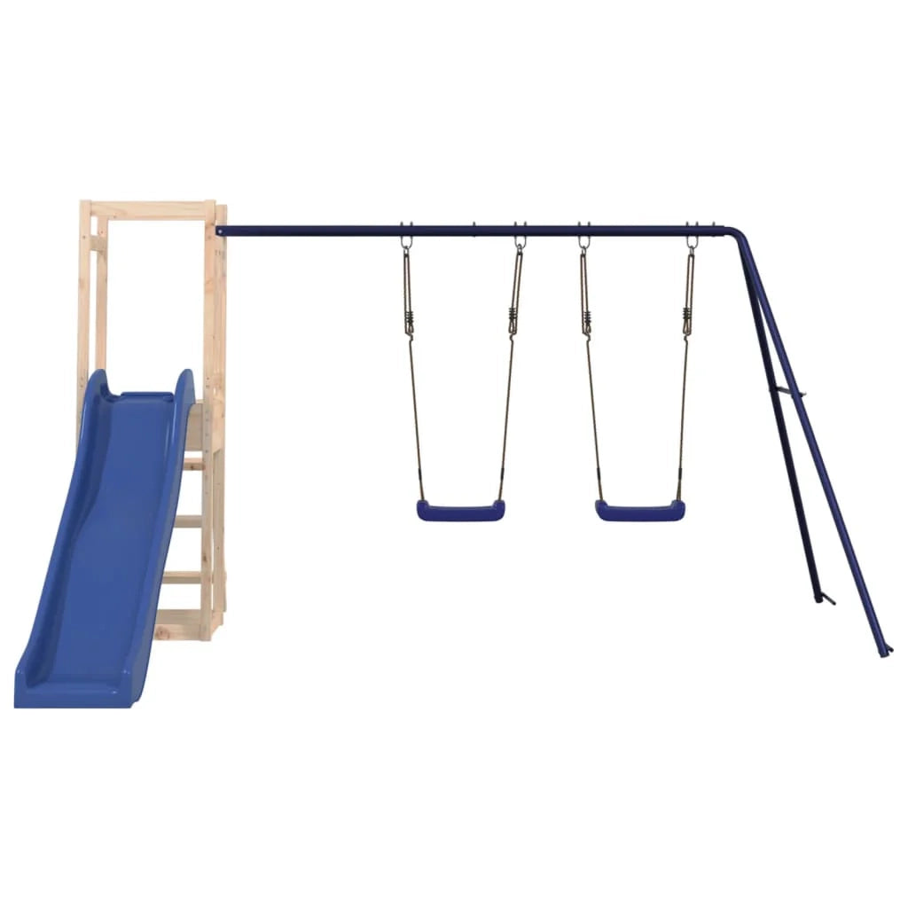 Altalene per parco giochi all'aperto scivolo altalene robuste giochi da giardino 308 x 321 x 169 cm legno di pino massiccio 02_0004712