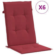 Cuscini per Sedie 6 pz | Cuscini per sedie Rosso Vino 120x50x3 cm in Tessuto