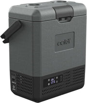 Mini-draagbare unit di raffreddamento elettrica con compressore 12/24 V DC per auto, furgone, barca e uso domestico con ingresso USB, temperatura minima -20 °C, colore grigio.