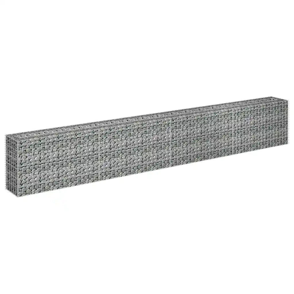 Gabbione Fioriere | Cassetta per fiori | Letto Rialzato in Acciaio Zincato 360x30x60 cm