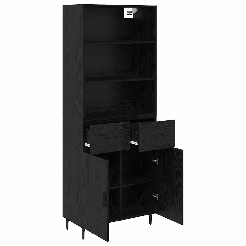Credenza con cassetto Rovere Nero 69,5 x 34 x 180 cm 3416120